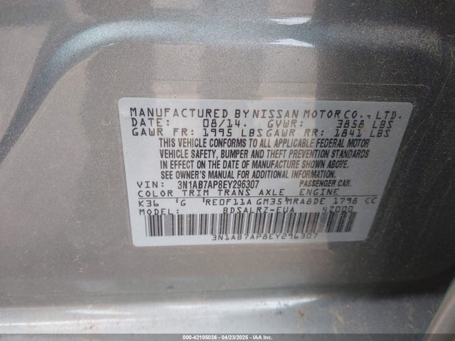 Nissan 2014 2014 3N1AB7AP8EY296307 Image 9
