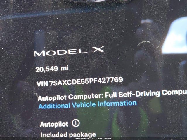 Tesla Model X Dual Motor All-wheel Drive/standard Range 2023 7SAXCDE55PF427769 Image 16