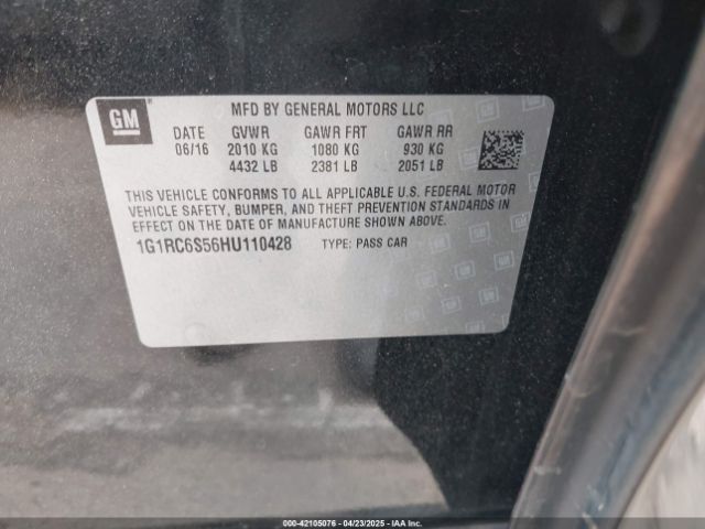 1G1RC6S56HU110428 Chevrolet VOLT LT