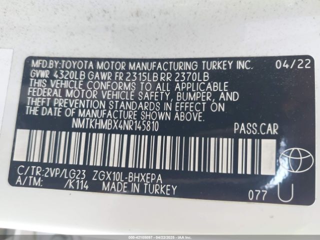 NMTKHMBX4NR145810 Toyota C-hr Limited