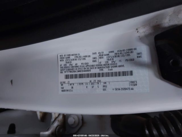 1FT7W2B63MED44005 Ford F-250 Lariat