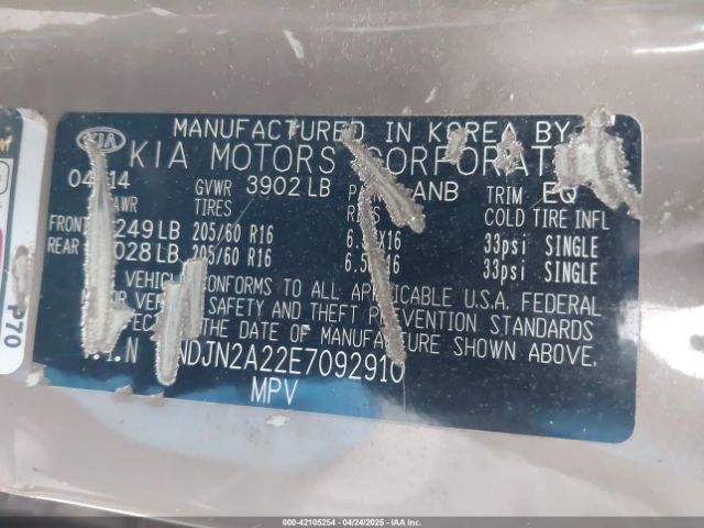 KNDJN2A22E7092910 KIA Soul