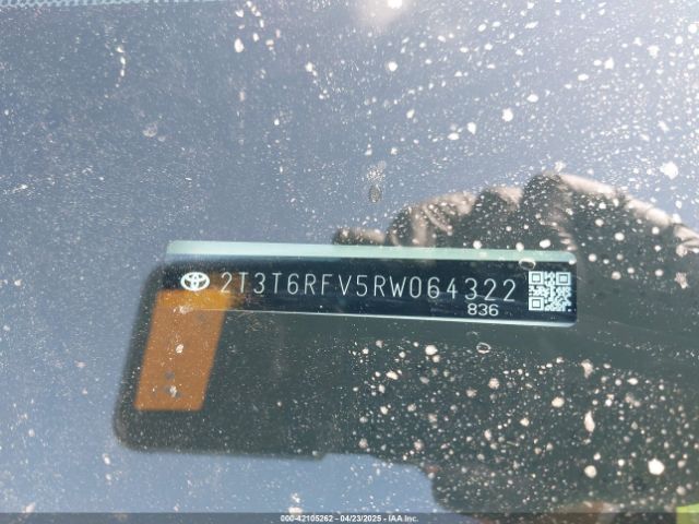 2T3T6RFV5RW064322 Toyota Rav4 Hybrid Se
