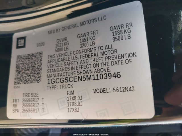 1GCGSCEN5M1103946 Chevrolet Colorado