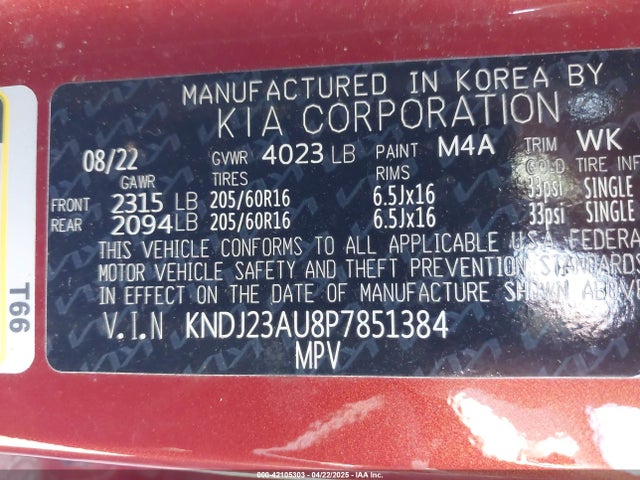 KNDJ23AU8P7851384 KIA mpi nu