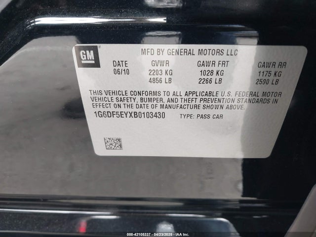 2011 CADILLAC CTS 1G6DF5EYXB0103430 Photo 8