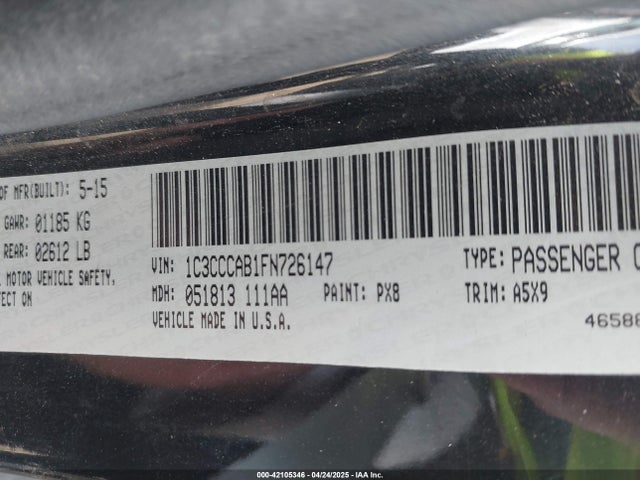 1C3CCCAB1FN726147 Chrysler 200 Limited