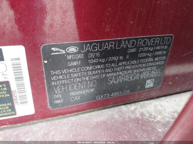 SAJAR4BG4HA964555 Jaguar Xe 25t