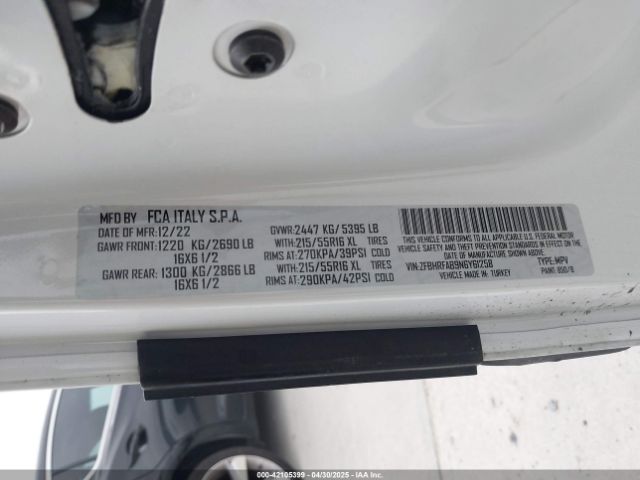 ZFBHRFAB9N6Y61258 RAM Promaster City Cargo Van