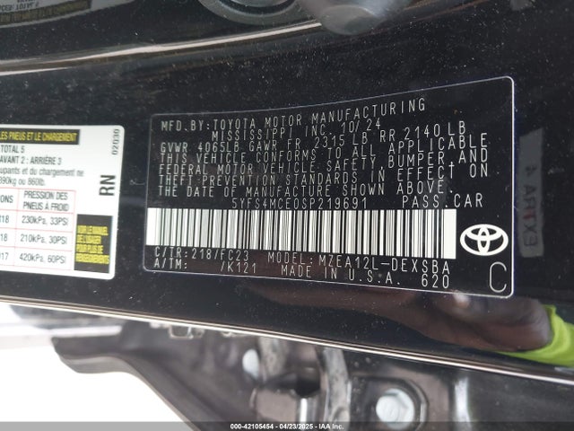 5YFS4MCE0SP219691 Toyota m20a-fks