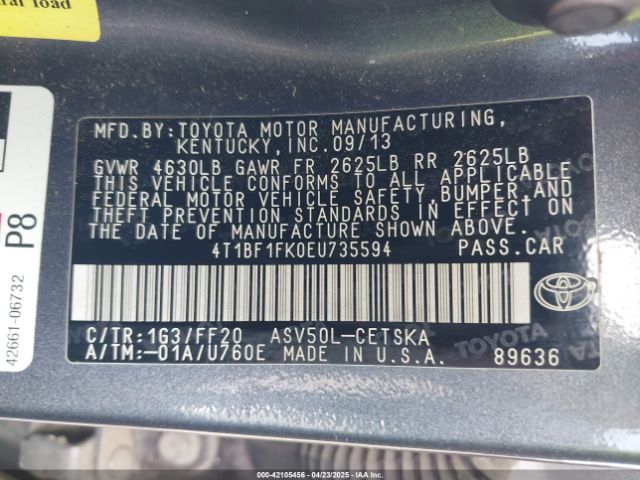 4T1BF1FK0EU735594 Toyota Camry Se Sport