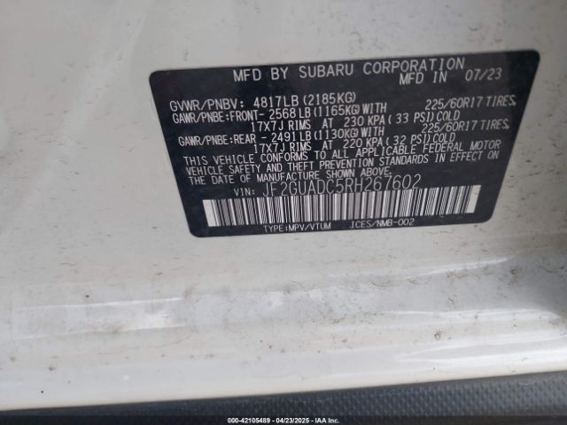 JF2GUADC5RH267602 Subaru Crosstrek Premium