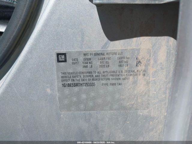 1G1BE5SM7H7253335 Chevrolet Cruze Lt Auto
