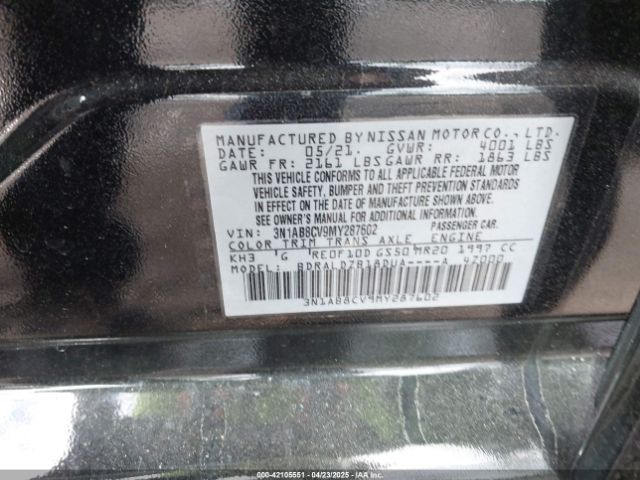 3N1AB8CV9MY287602 Nissan Sentra Sv Xtronic Cvt