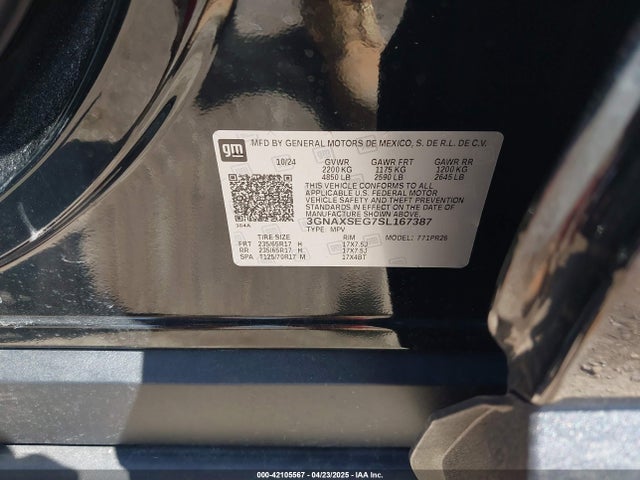 3GNAXSEG7SL167387 Chevrolet Equinox Awd Activ