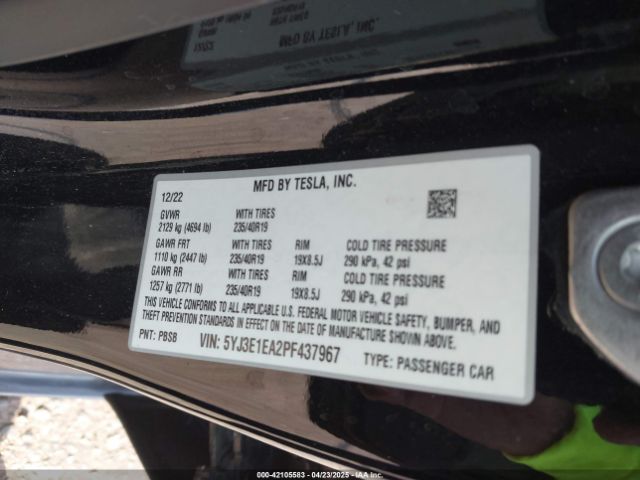 5YJ3E1EA2PF437967 Tesla Model 3 Rear-wheel Drive