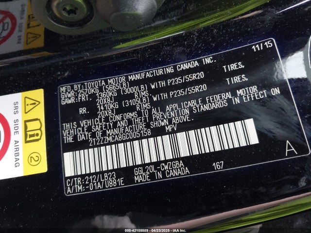 Lexus RX 350 2016 2T2ZZMCA8GC005158 Image 9