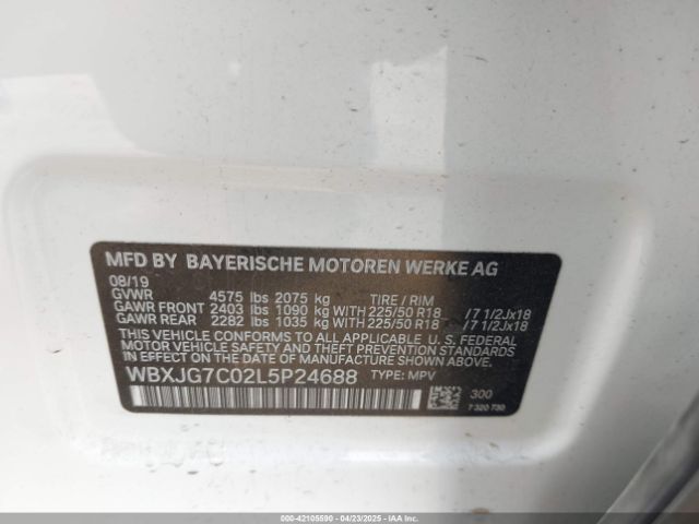 2020 BMW X1 WBXJG7C02L5P24688 Photo 8