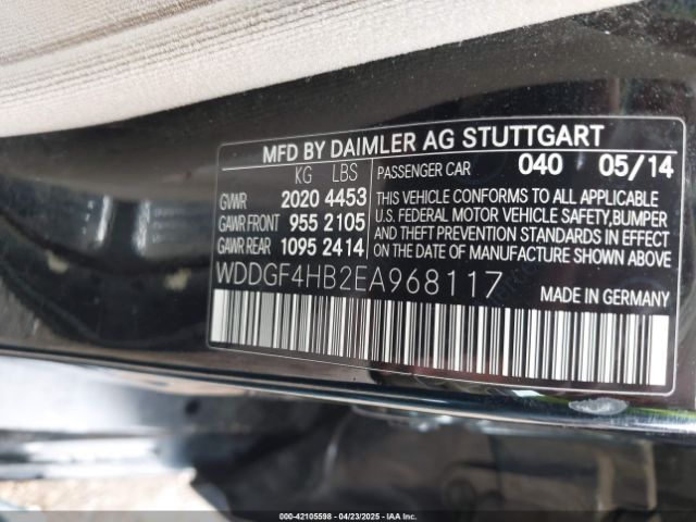 WDDGF4HB2EA968117 Mercedes-Benz C-class C 250 Sport/luxury