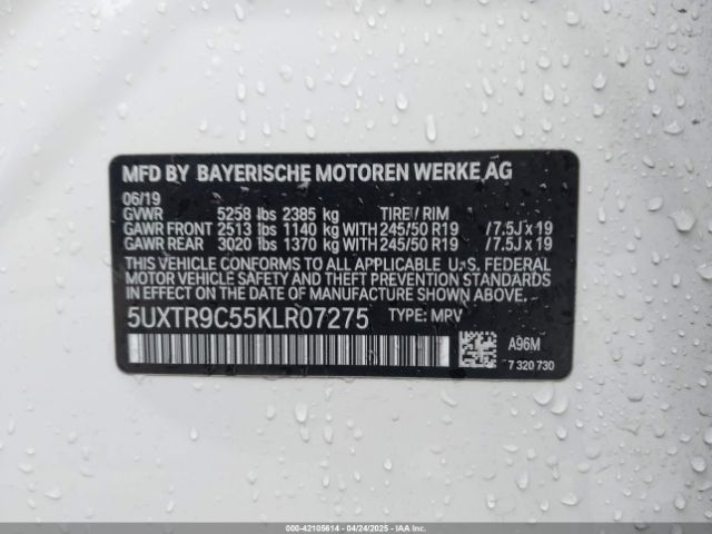 5UXTR9C55KLR07275 BMW X3 Xdrive30i