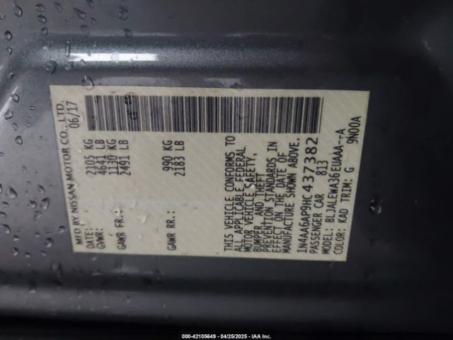 1N4AA6AP9HC437382 Nissan Maxima 3.5 Sl