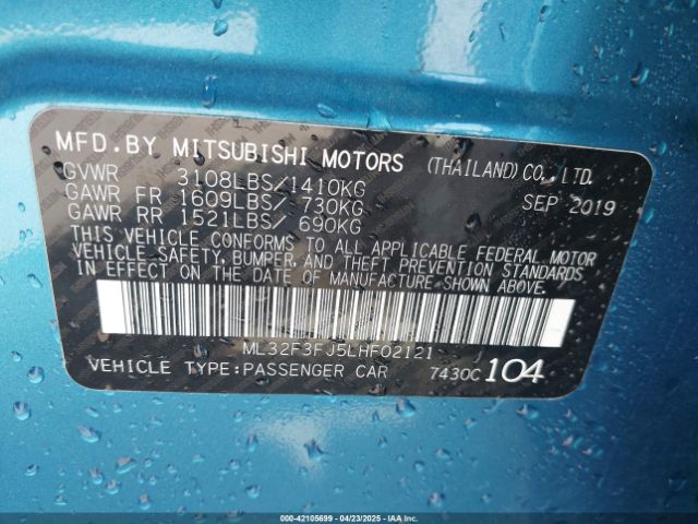 ML32F3FJ5LHF02121 Mitsubishi Mirage G4 Es