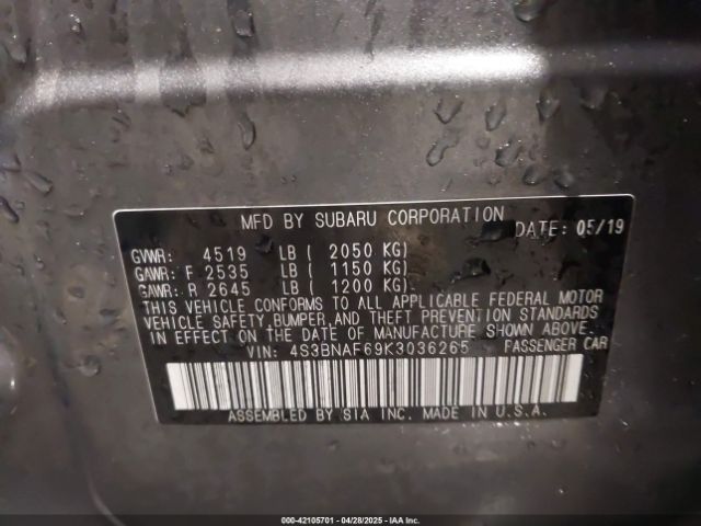 4S3BNAF69K3036265 Subaru Legacy 2.5i Premium