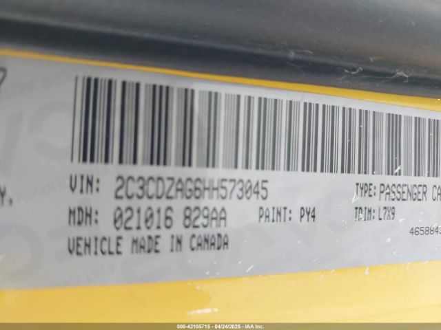 2C3CDZAG6HH573045 Dodge Challenger Sxt