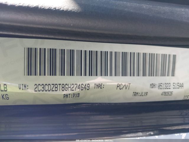 2C3CDZBT8GH274649 Dodge Challenger R/t