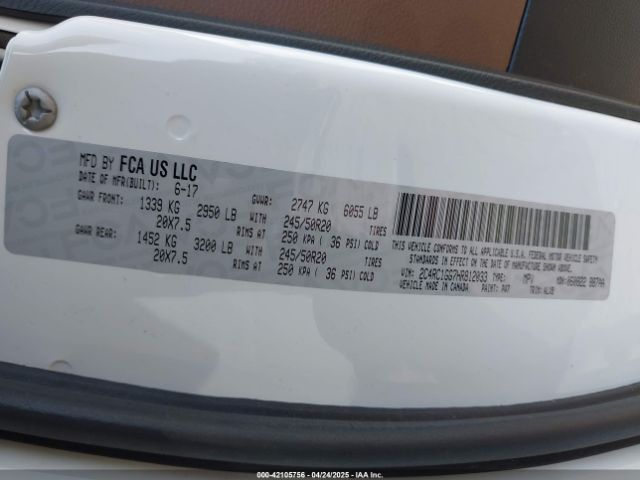 2017 CHRYSLER PACIFICA 2C4RC1GG7HR812033 Photo 8