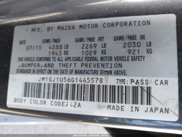 JM1GJ1U56G1445578 Mazda Mazda6 I Sport