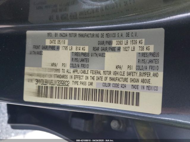 3MYDLBYV6JY329802 Toyota YARIS IA
