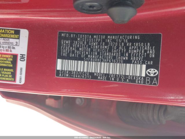 5YFBURHE3HP616326 Toyota COROLLA SE