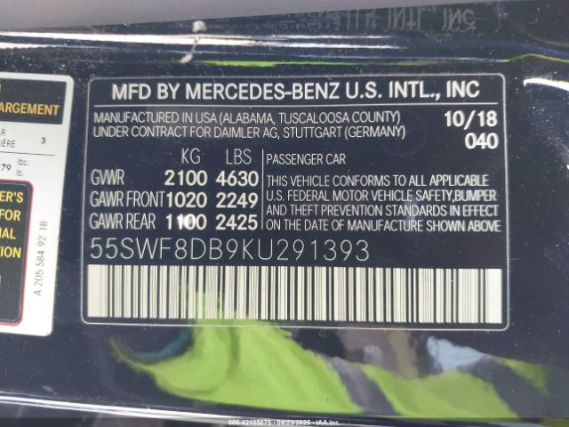 55SWF8DB9KU291393 Mercedes-Benz C 300