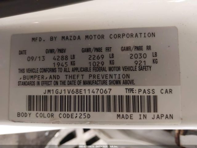 JM1GJ1V68E1147067 Mazda Mazda6 I Touring