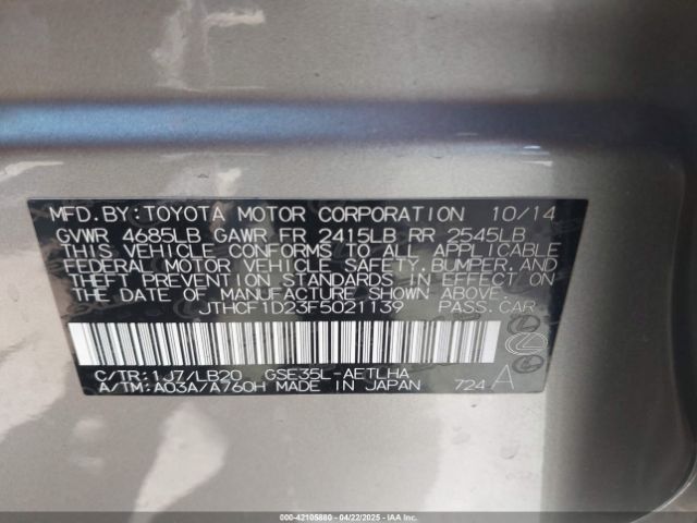 JTHCF1D23F5021139 Lexus IS 250