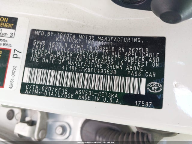 Toyota CAMRY SE 2015 4T1BF1FK8FU493638 Image 9