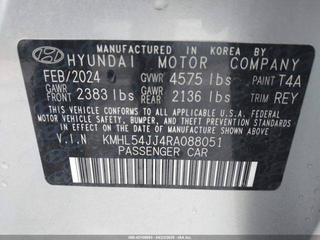 KMHL54JJ4RA088051 Hyundai Sonata Hybrid Limited