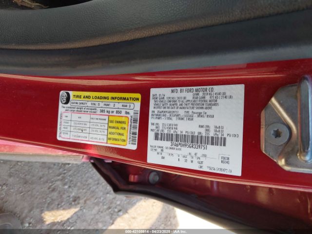 3FA6P0H95GR339751 Ford FUSION SE