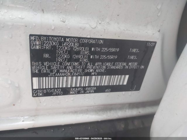 2021 TOYOTA VENZA JTEAAAAH2MJ084510 Photo 8