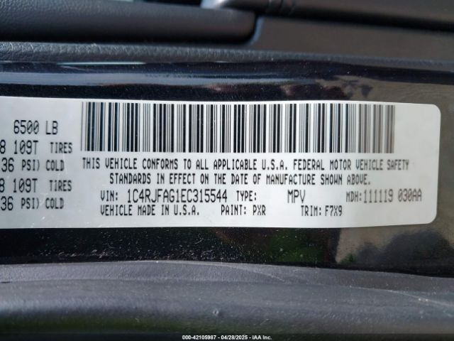 1C4RJFAG1EC315544 Jeep Grand Cherokee Laredo