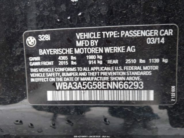 WBA3A5G58ENN66293 BMW 328I