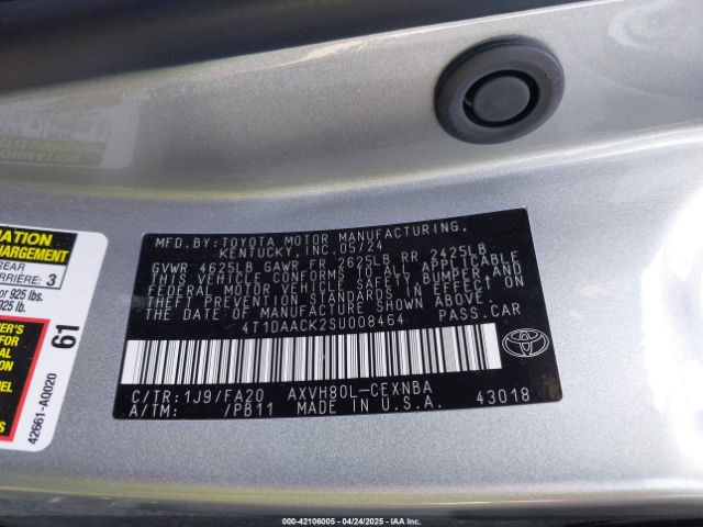 4T1DAACK2SU008464 Toyota CAMRY LE