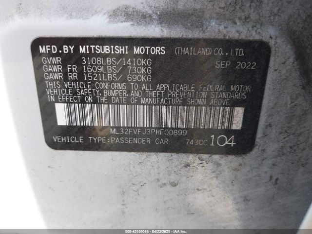 ML32FVFJ3PHF00899 Mitsubishi Mirage G4 Se