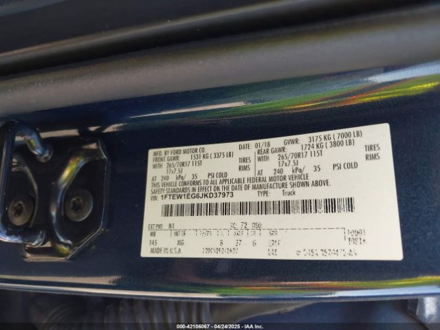 1FTEW1EG6JKD37973 Ford F-150 Xlt