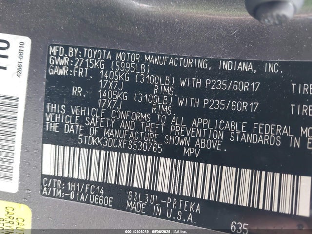 Toyota Sienna Le 8 Passenger 2015 5TDKK3DCXFS530765 Image 9