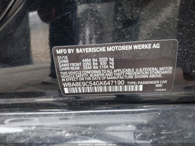 WBA8E9C54GK647190 BMW 328I