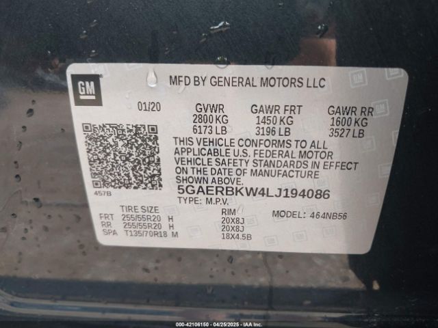 5GAERBKW4LJ194086 Buick Enclave Fwd Essence