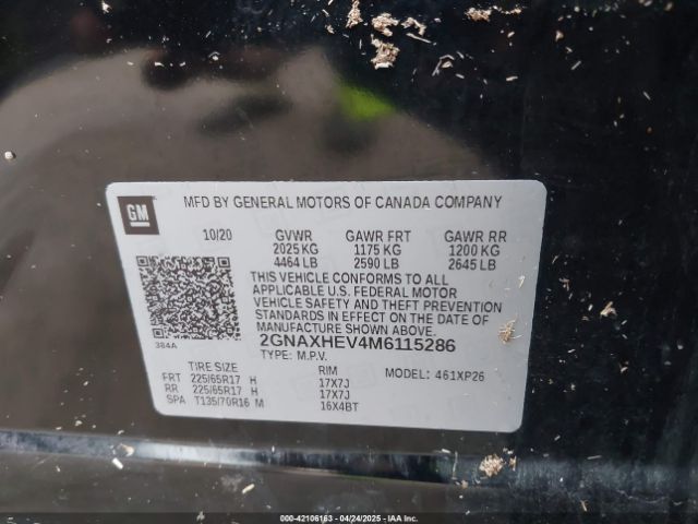 2021 CHEVROLET EQUINOX 2GNAXHEV4M6115286 Photo 8