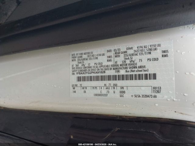 1FBAX2YG2PKA91028 Ford Transit-350 Passenger Van Xlt